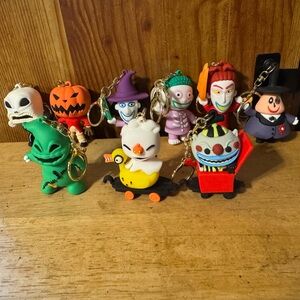 9 NBC Nightmare Before Christmas 3D Keychain Lot